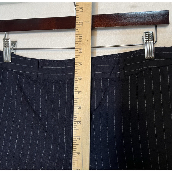 Lauren Ralph Lauren Womens‎ Size 8 Wool Pleated Pants PinStripe Navy Blue - Picture 12 of 13